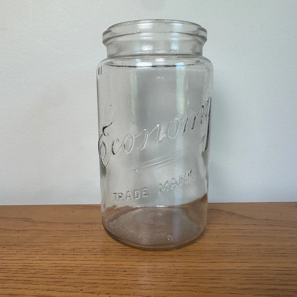 Vintage Kerr Economy Glass Jar Trade Mark Clear Antique Storage‎ Jar